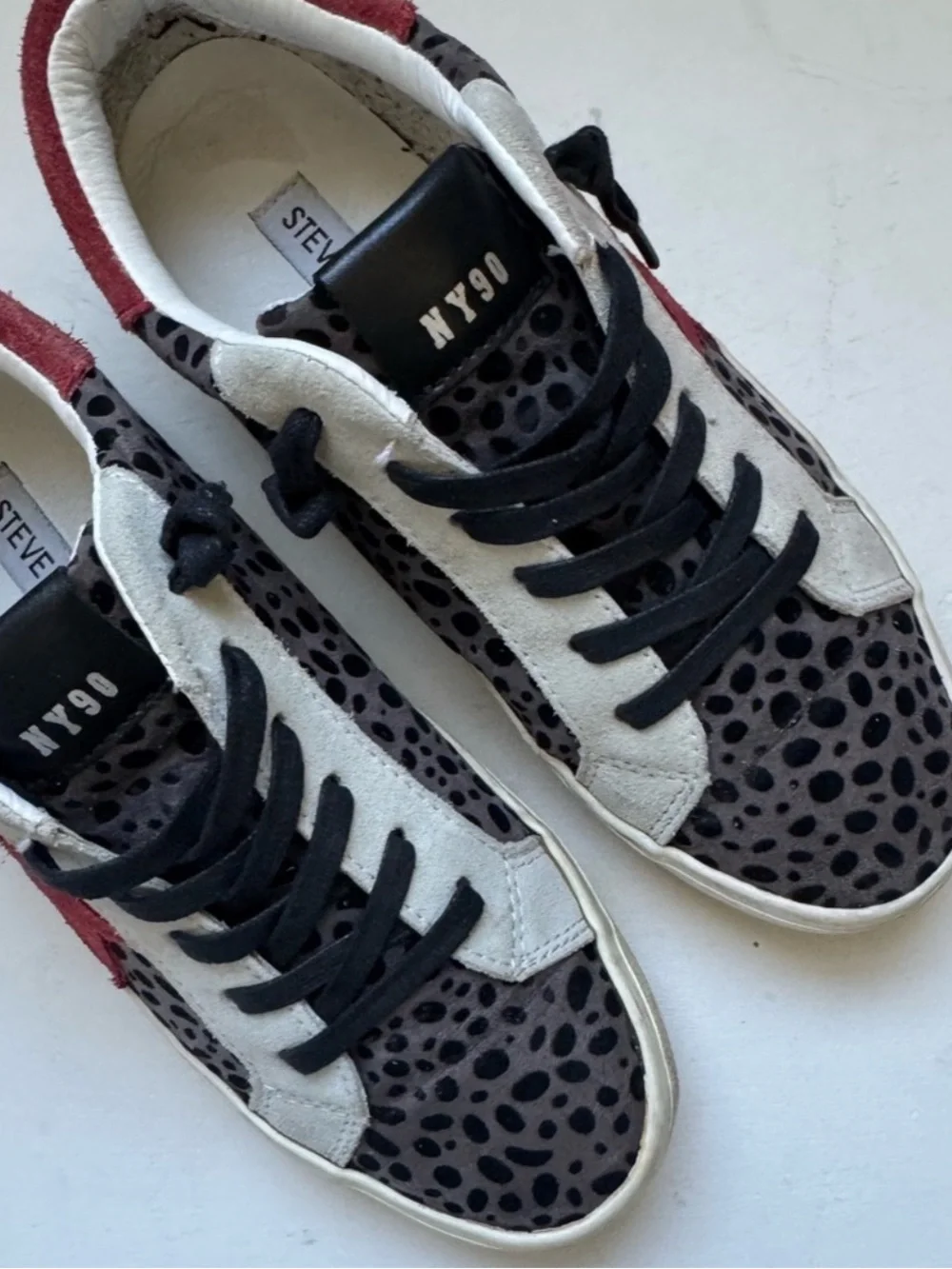 Steve Madden NY90 Philosophy Calf Hair Animal Print Sneakers